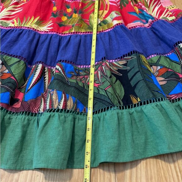 Farm Rio Rainbow Mixed Prints Maxi Dress Women’s Size Small Colorful Tropical - Picture 8 of 14